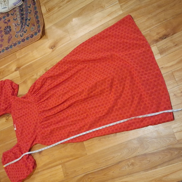 Anthropologie Selected Femme Anelli Off The Shoulder Organic Cotton Eyelet Dress - Picture 15 of 15